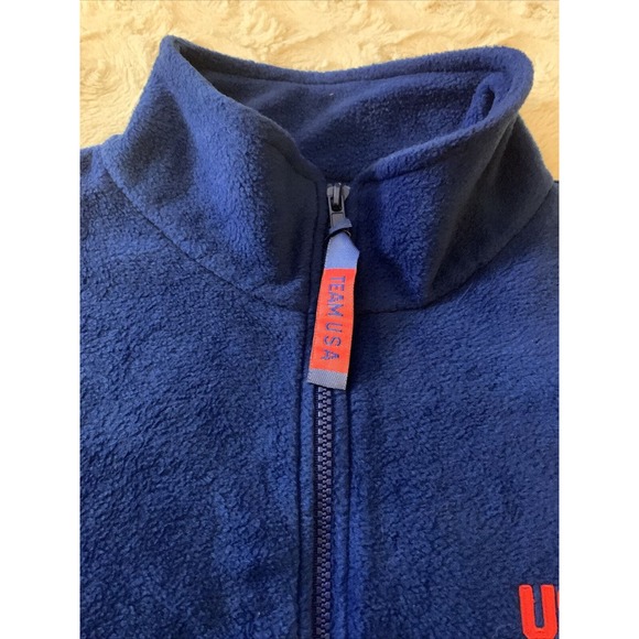 United States USA Men's Size Large Blue Fleece Vest Zip Up - Picture 5 of 7